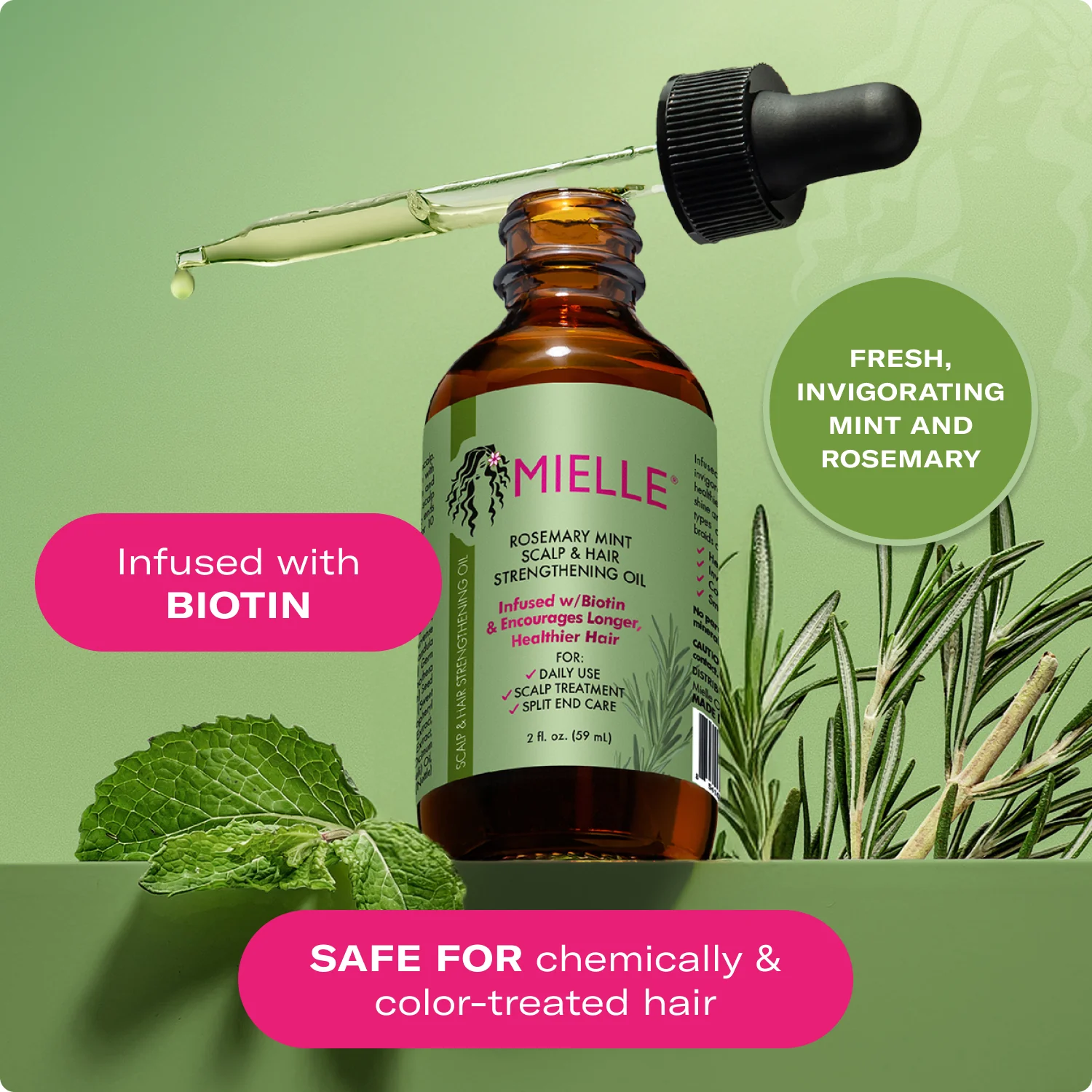 Mielle Rosemary Mint Scalp & Hair Strengthening Oil - 59ml